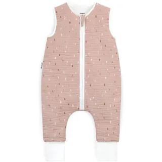 Ehrenkind® Baby Sommerschlafsack mit Füßen Musselin | aus weicher OEKO-TEX zertifizierter Bio-Baumwolle | Sommer Baby Schlafsack 1 TOG Gr. 80 Farbe Rose Tropfen