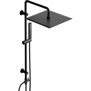 Görbach Regendusche Duschsystem Eckig XXL Überkopfbrause 30 * 30cm Schwarz