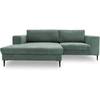 DOMO Collection Modica Ecksofa, moderne L-Form, kleine Ecke, Eckcouch, Sofa Eckgarnitur, Cord, türkis, 244x173x83