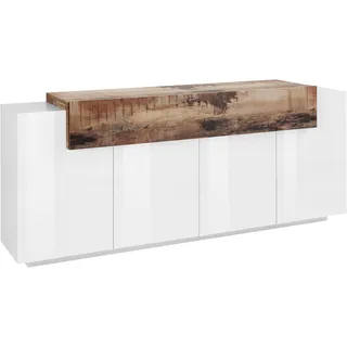 Home Affaire Coro 200 x 85,6 x 45 cm Weiß hochglanz / Ahornfarben