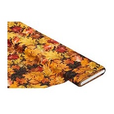 Baumwollstoff-Digitaldruck "Herbstlaub", Serie Ria, braun-color
