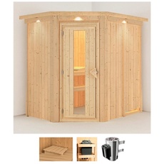 Bild von Sauna »Swantje«, (Set), 3,6-kW-Plug & Play Ofen mit integrierter Steuerung beige