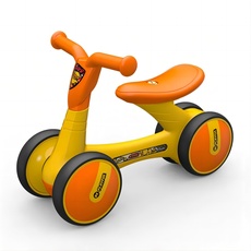 Mimoke Kinder Laufrad ab 1 Jahr Balance Lauflernrad Spielzeug mit 4 Räder für 12-36 Monate Baby, Erst Rutschrad Fahrrad für Jungen Mädchen als Geschenke (Gelb)