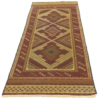 morgenland Wollteppich »Kelim Afghan Teppich handgewebt gold«, rechteckig, 4 mm Höhe, Kurzflor morgenland Gold B: 82 cm   1 St.