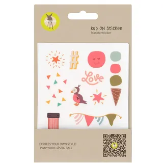 LÄSSIG Textilsticker einmalige Anbringung/Sticker Rub On Happy