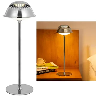 luminexdesigns Kabellose LED Tischlampe Silbern