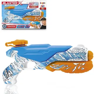 CRAZE Blaster-X Water Guns Medium - Wasserpistole für Kinder 30cm, Wasserspritzpistole mit Farbtabletten, Schussweite 8m - Wasser Kampf Spielzeug