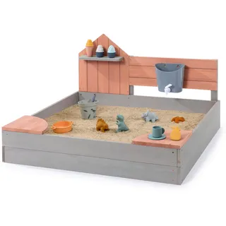 Muddy Buddy Sandkasten , Altrosa, Hellgrau , Holz , 100x60x100 cm , Fsc, EN 71, Europäischer Sicherheitsstandard , Sitzfläche, mit Holzschutz vorbehandelt , Freizeit & Co, Gartenspielzeug, Sandkästen
