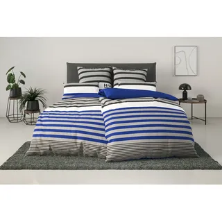 OTTO home Majoran gestreift Blau 135 x 200 cm + 2 x 80 x 80 cm