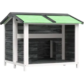 vidaXL Hundehütte Grau 96x87x80,5 cm Massivholz Kiefer - Grau