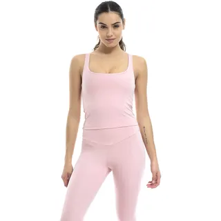 Shambhala Barcelona Michi Tank/ärmelloses Sport-T-Shirt aus recyceltem Polyester-Kunststoff, Michi Tank, ärmelloses Sportshirt aus Polyester, recycelter Kunststoff für Damen L Rosa