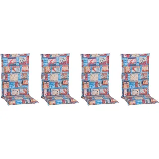 Beo Sitzauflage Hochlehner Togo 4er Set Maritim Hellblau