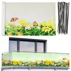 Bild Balkon-Sichtschutz, mit Schmetterlings-Motiv 5 m