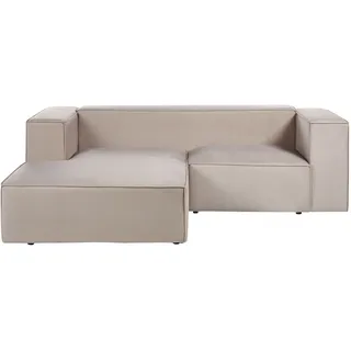 BELIANI Ecksofa Taupe Samt L-förmig 2-Sitzer Sofa mit Chaiselongue Rechtsseitig Wohnzimmermöbel Modern Wohnzimmer Ausstattung Wohnecke Sitzecke - Beige