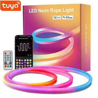 Tuya Intelligentes WiFi RGBIC LED Neon Lichtband kompatibel Alexa und Google