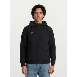 Sommerjacke TRUEPRODIGY "Lucas Kapuze diverse Eingrifftaschen und badges", Herren, Gr. XXL, schwarz, Obermaterial: 91% Polyester PES. 9% Elasthan EL., regular fit, Jacken Sommerjacke
