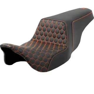 Saddlemen Step-up Harley Davidson Flh 1868 Abs Electra Glide Revival 114 2021-2021 A808-07b-177ora Motorradsitz - Black / Orange - One Size