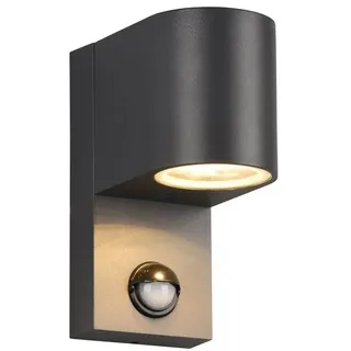 meineWunschleuchte Runde Außenwandleuchte Downlight mit Bewegungsmelder Anthrazit