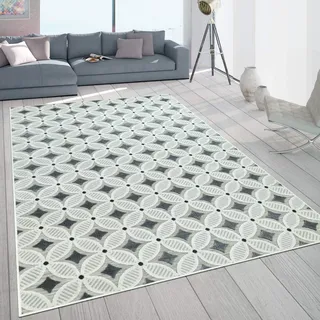 Paco Home Retro-Design Outdoor-Teppich 80 x 150 cm Grau/Beige