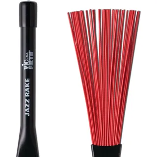 VIC FIRTH Jazz Rake – Retractable - Red Plastic Handle