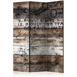 artgeist Paravent , Weiß, Hellbraun , Holz, Kunststoff, Textil , Kiefer , massiv , Holzoptik , 135x172x3 cm , Motiv auf Vorder- und Rückseite, Akustikschaumstoff , Wohnzimmer, Raumteiler, Paravents