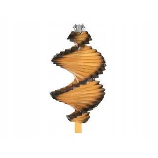MAZUR Windspirale aus Holz 45 cm | Windspiel Garten | Twister | Wind Spirale | Windspiele | Wind Spinner | verbranntes Kiefernholz