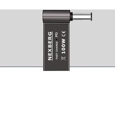 NEXBERG 100W PD USB Buchse Typ-C Zu Stecker DC-Strom Stromversorgungskonverter Ladeadapter Stecker Laptop Verbindungsstecker für Dell Inspiron, Studio, Vostro, Latitude, Precision, XPS (7.4mm x 5.0mm)