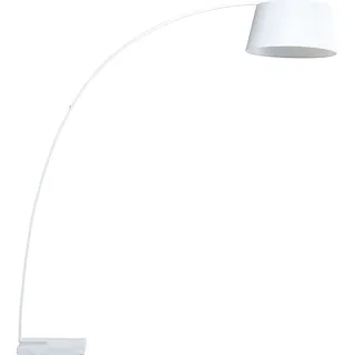 BELIANI Stehlampe Weiß Metall 188 cm Stoffschirm Marmorfuß langes Kabel mit Schalter Bogenlampe Modernes Design - Weiß