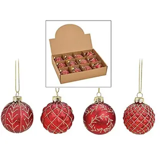 12 Weihnachtskugeln aus Glas – Ø 6 cm – Christbaumkugeln Set – Glaskugeln für Weihnachtsbaum – edle Tannenbaum Deko – klassisch, modern & elegant – Weihnachtsdeko Baumkugeln