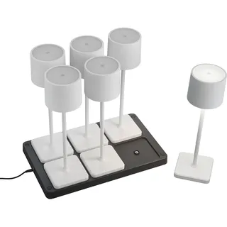 Trio Outdoor Tischleuchte FERNANDEZ 6er Set weiß matt, je 1.5 Watt LED