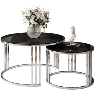 lookway Lori Glass Silber Glas rund 70 x 48 cm
