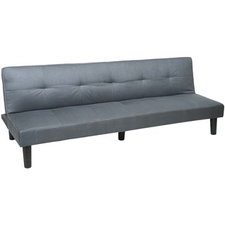 Mendler 3er-Sofa HWC-G11, Couch Schlafsofa Gästebett Bettsofa Klappsofa, Schlaffunktion 195cm Kunstleder, schwarz