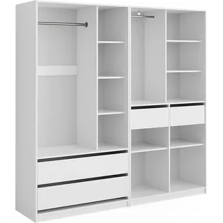 Vicco Kleiderschrank Elmo, 200 x 200 cm 2er Set, Weiß - Weiß