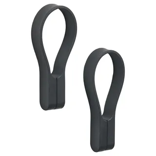 ZONE Denmark Loop Handtuchklammern, Handtuchaufhänger, Magnetische Handtuchclips, Klammern/Clips für Handtücher und Geschirrtücher, 9 cm, 2 Stück, Schwarz