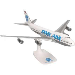 HERPA Snap-Fit Modellflugzeug Pan Am Boeing 747-100, Miniatur im Maßstab 1:250, Sammlerstück, Modell mit Standfuß, Kunststoff