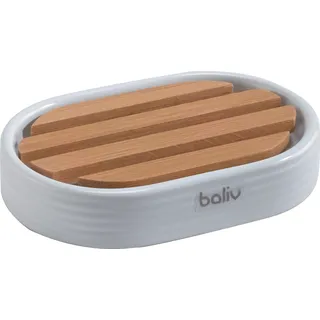 baliv Seifenschale Keramik Rillen Weiß