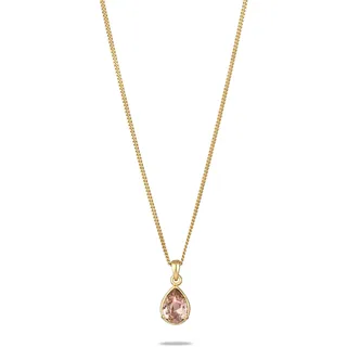 Silberkette ELLI "Halskette Halskette mit Tropfen Rose 925 Sterling Silber vergoldet, mit Kristallen von Swarovski" Gr. 45, gold, Halsketten, Damen, Silber 925 (Sterlingsilber), Silberkette