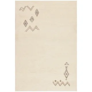 Wollteppich THEKO "Hadj 225", beige (natur weiß), B:140cm H:25mm L:200cm, Wolle, Teppiche, Wollteppich, echter Berber Teppich aus Marokko, reine Wolle, handgeknüpft