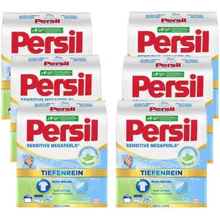6x 16 WL = 96 WL Persil Sensitive Megaperls Waschmittel Tiefenrein Aloe Vera