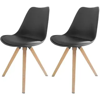 byLIVING Esszimmerstuhl Kira Kunstleder schwarz 2er Set