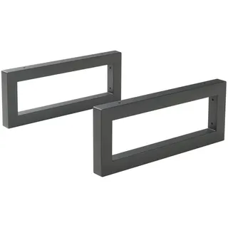[en.casa] Wandkonsole-Set 2 Tlg. Hawangen , Schwarz , Metall , Rechteckig , 4x20x50 cm , Wohnzimmer, Wohnzimmertische, Konsolentische