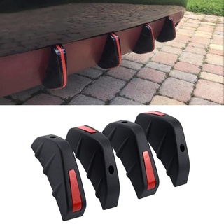 4 Stück Auto Heckstoßstange Spoiler Diffusor,MoreChioce Heckstoßstange Chassis Haifischflosse Universal Auto Spoiler Lippendiffusor Anti-Verschleiß Chassis Dekoration Fin Auto Spoiler,Rot