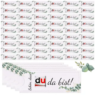 DIKARIYA 60er Schön Dass Du Da Bist Schokolade Geschenk Filzhülle für Gäste | Schokoladen Verpackung Schokoriegel Geschenkbox für Gastgeschenke Konfirmation Hochzeit Kommunion Geburtstag Ohne Schokolade