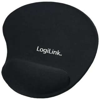 Logilink ID0027 Mauspad mit Silikon Gel Handauflage, schwarz