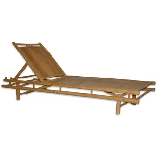 iD for You Sonnenliege aus natürlichem Bambus – Maße: 200 cm x 68 cm x 40 cm – verstellbare Rückenlehne mit Mehreren Positionen – Kalis