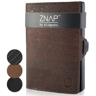 slimpuro ZNAP® Slim Wallet Kreditkartenetui | Geldbörse Herren | Kartenhalter Geldbeutel Herren | Kartenetui Herren Geldbeutel | Herren Portemonnaie mit RFID Schutz | 8 Karten | Caramel