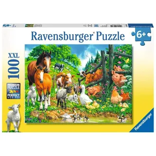 Ravensburger 10689 - Versammlung der Tiere, 100 Teile, XXL Puzzle