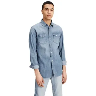 Jack & Jones Essential Sheridan Langarmhemd - Medium Blue Denim - XL