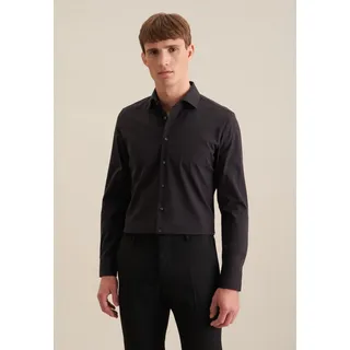 Seidensticker Herren, Mens slim Patch Longsleeve Cotton Businesshemd, Schwarz(693690), 42 EU