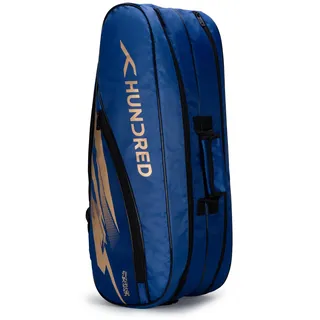 HUNDRED Cosmogear Badminton Kit-Tasche (Royal Blue) | Doppelter Reißverschluss | Tasche mit Reißverschlusstasche vorne | Material: Polyester | Gepolsterte Rückentragegurte | Leicht zu tragender Griff